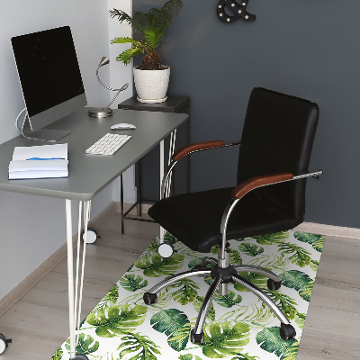 Office chair mat exotic leaves