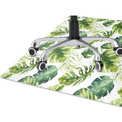 Office chair mat exotic leaves