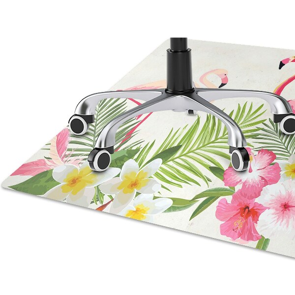 Computer chair mat two flamingos