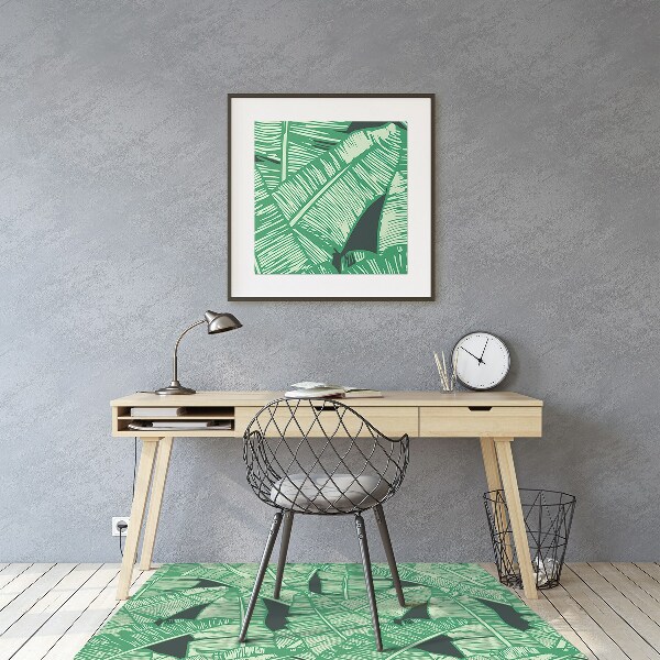 Chair mat floor panels protector exotic palms