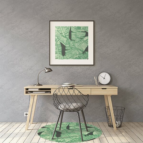 Chair mat floor panels protector exotic palms