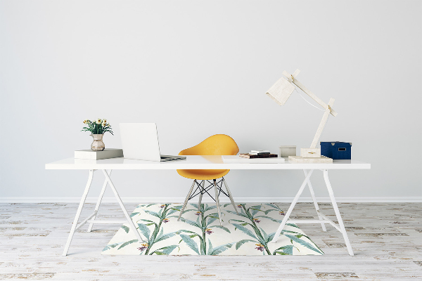Office chair floor protector tropical plants