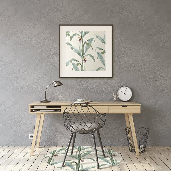 Office chair floor protector tropical plants