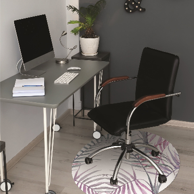 Desk chair mat pink leaves