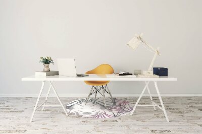 Desk chair mat pink leaves