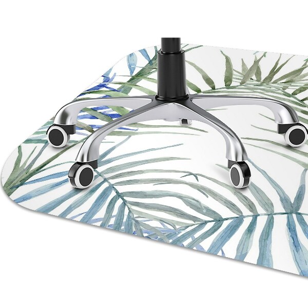 Office chair mat tropical leaves