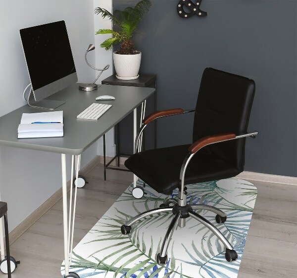 Office chair mat tropical leaves
