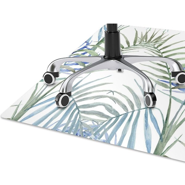 Office chair mat tropical leaves