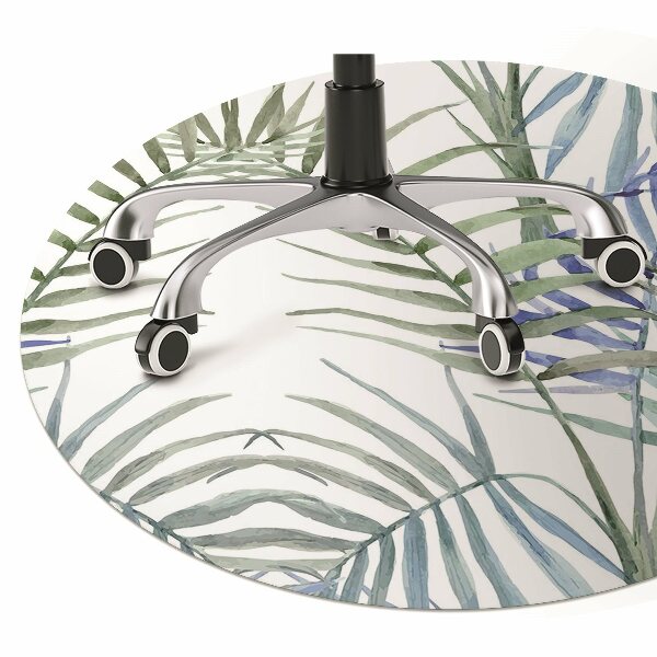 Office chair mat tropical leaves