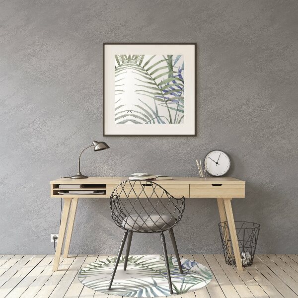Office chair mat tropical leaves