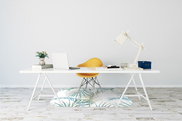 Office chair mat tropical leaves