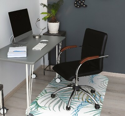 Office chair mat tropical leaves