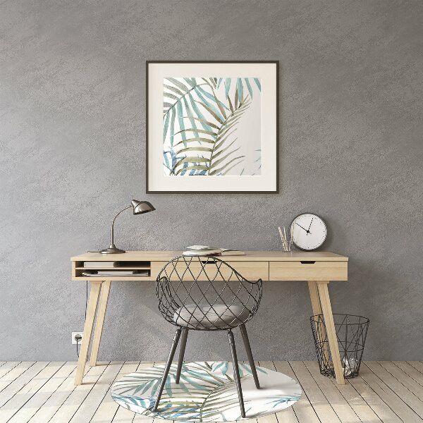 Office chair mat tropical leaves