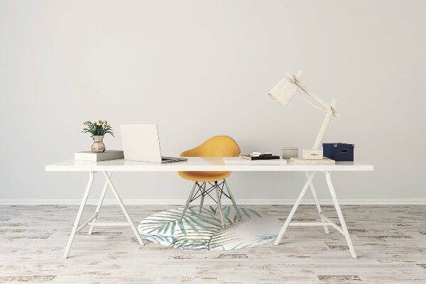 Office chair mat tropical leaves
