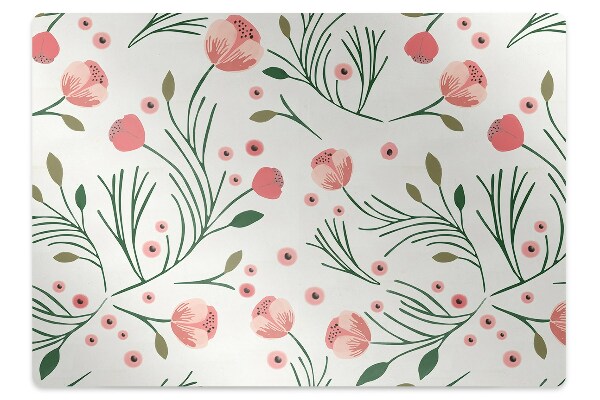 Computer chair mat Vintage poppies