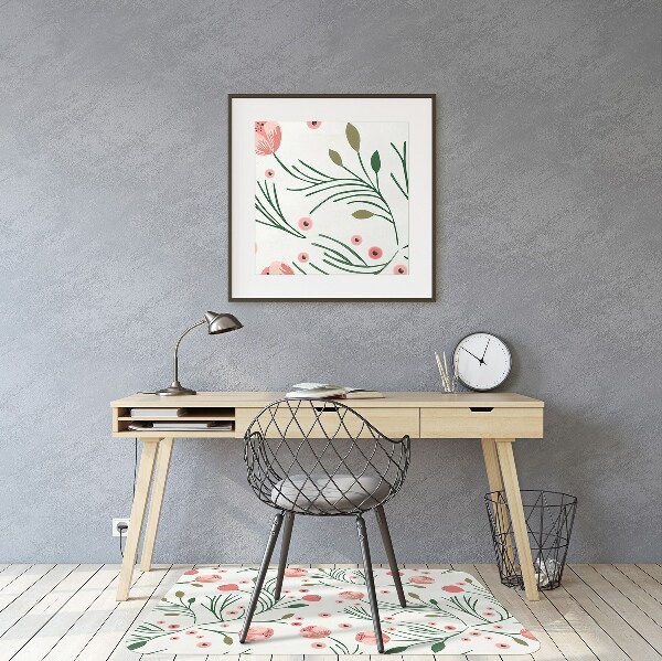 Computer chair mat Vintage poppies