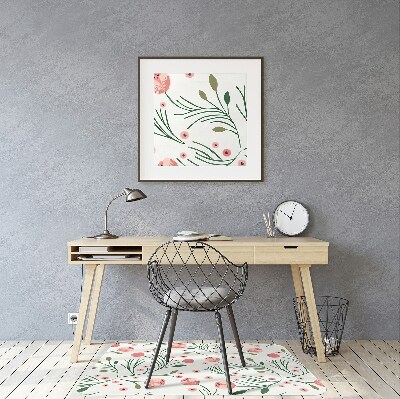 Computer chair mat Vintage poppies