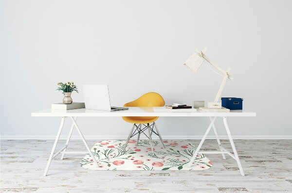 Computer chair mat Vintage poppies
