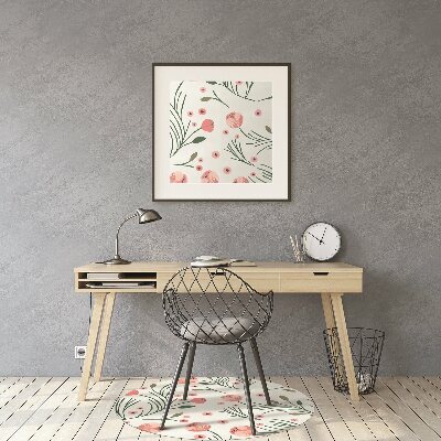 Computer chair mat Vintage poppies