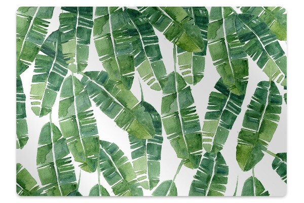 Office chair mat exotic leaves