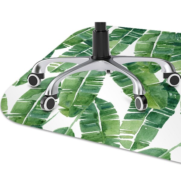 Office chair mat exotic leaves