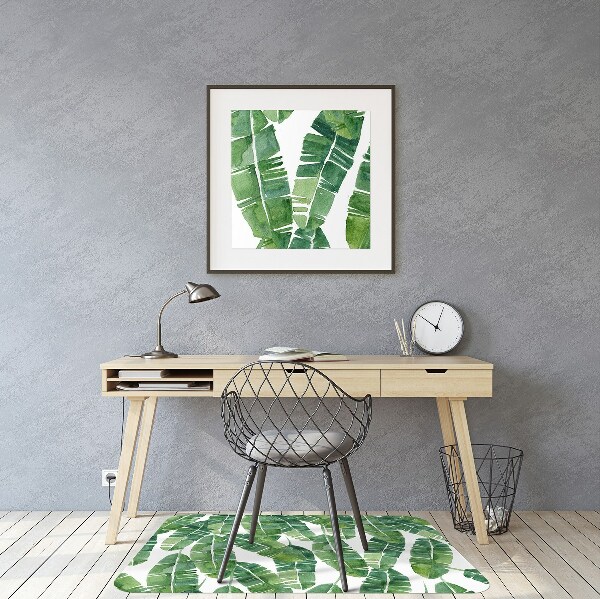 Office chair mat exotic leaves