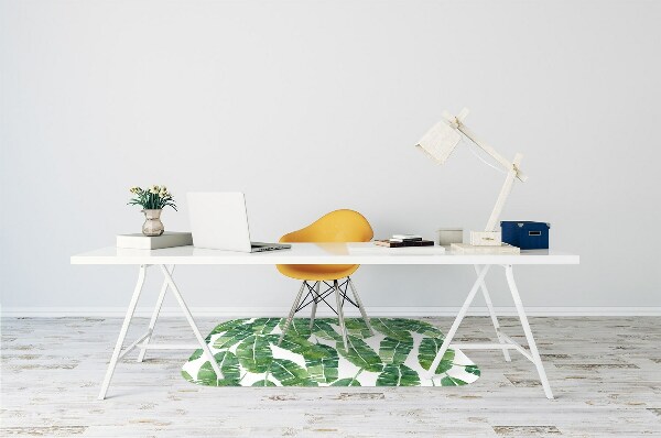 Office chair mat exotic leaves