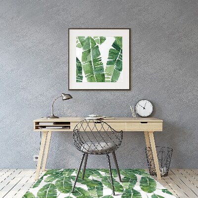 Office chair mat exotic leaves