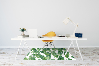 Office chair mat exotic leaves