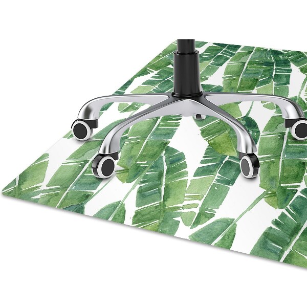 Office chair mat exotic leaves