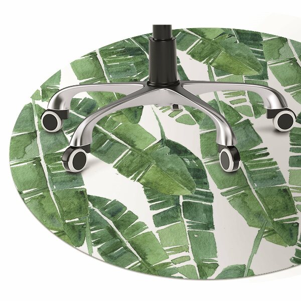 Office chair mat exotic leaves