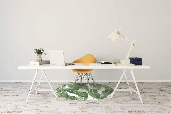 Office chair mat exotic leaves