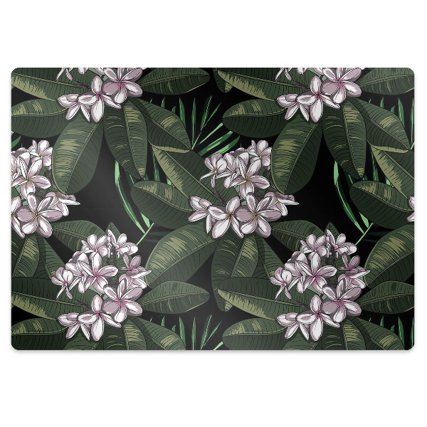 Office chair mat exotic flowers