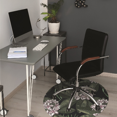 Office chair mat exotic flowers