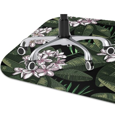 Office chair mat exotic flowers