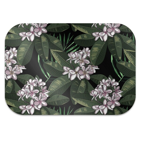 Office chair mat exotic flowers