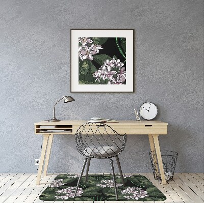 Office chair mat exotic flowers