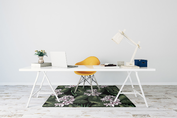 Office chair mat exotic flowers