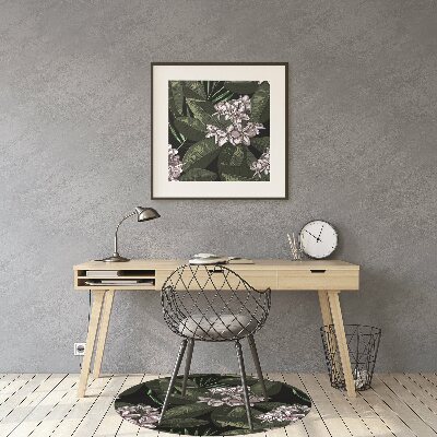 Office chair mat exotic flowers