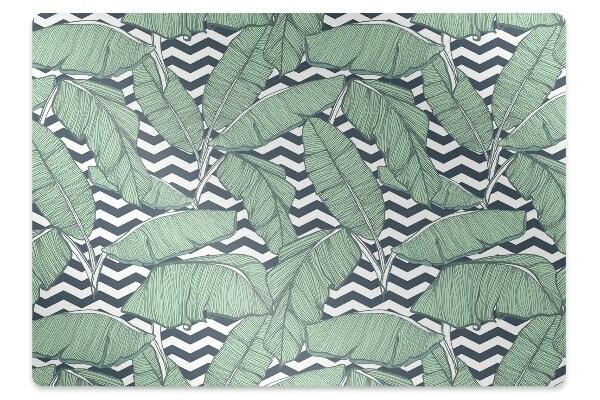 Office chair mat tropical leaves