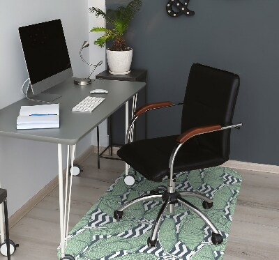 Office chair mat tropical leaves