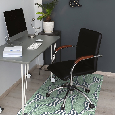 Office chair mat tropical leaves