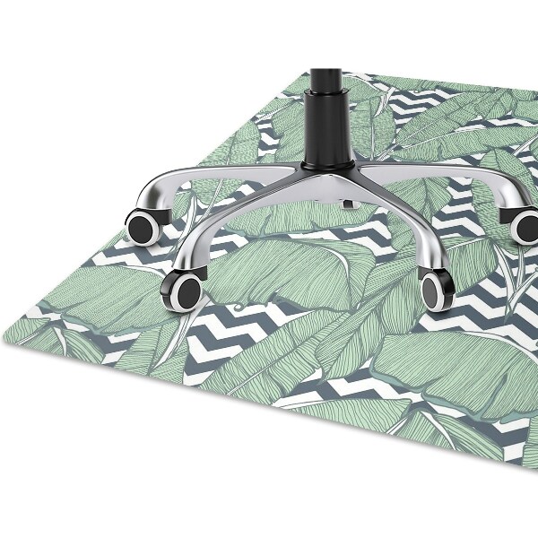 Office chair mat tropical leaves