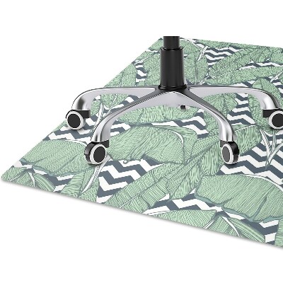 Office chair mat tropical leaves