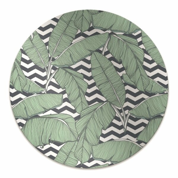 Office chair mat tropical leaves