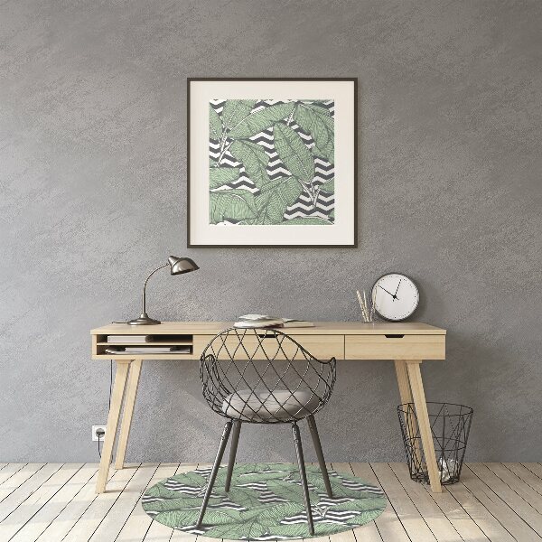 Office chair mat tropical leaves