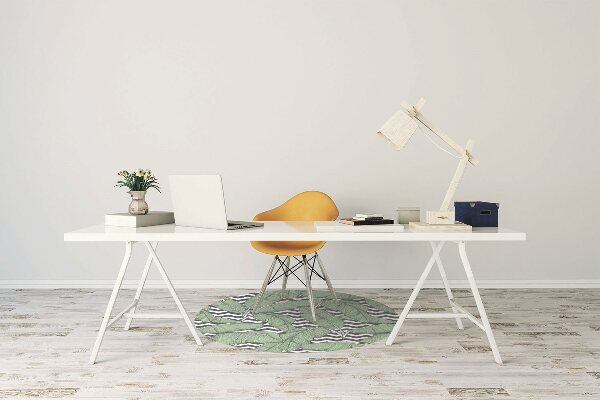 Office chair mat tropical leaves
