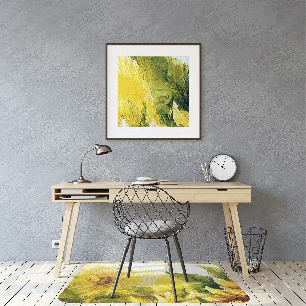 Desk chair mat Sunflowers