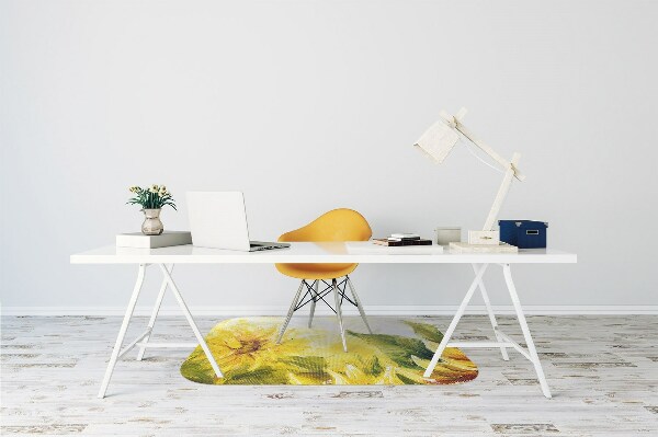 Desk chair mat Sunflowers