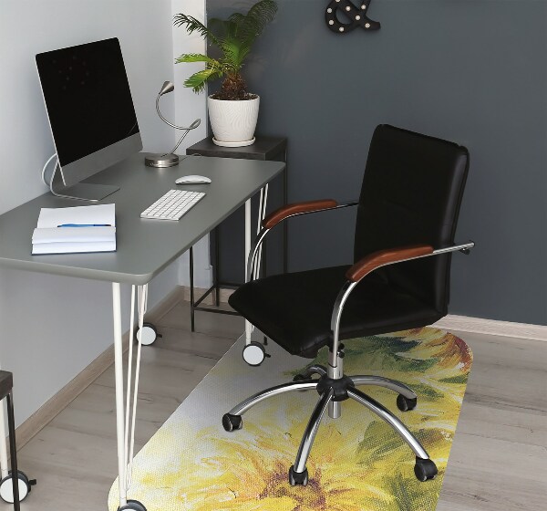 Desk chair mat Sunflowers
